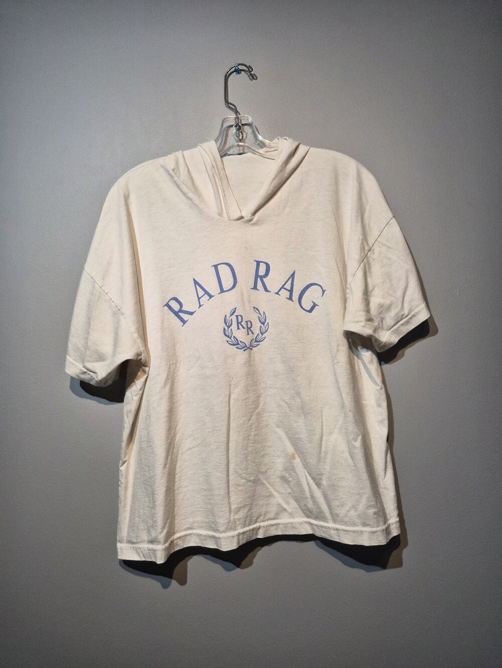 Vintage Rad Rag White Hooded T-Shirt | Size Large